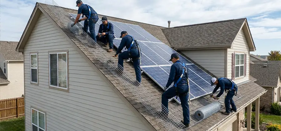 Pigeon Wire for Solar Panels in Marietta